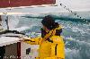 Sailing past a plate of sea ice near Banks Island - Click for full-size.